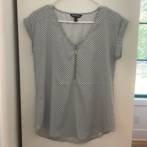 Express grey polka dot blouse